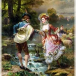 تابلو فرش چاپی طرح قرارعاشقانه