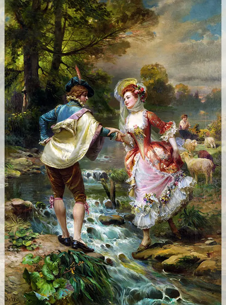 تابلو فرش چاپی طرح قرار عاشقانه تابلو فرش چاپی طرح قرارعاشقانه