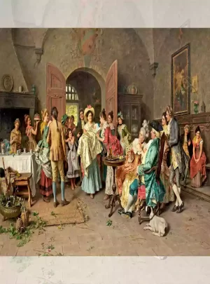 تابلو فرش ماشینی اروپایی جشن تولد