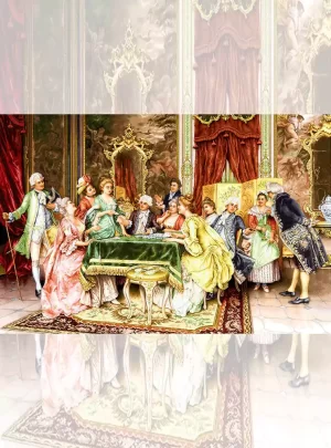 تابلو فرش ماشینی اروپایی قمارباز