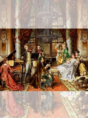 تابلو فرش ماشینی اروپایی طرح ویولن