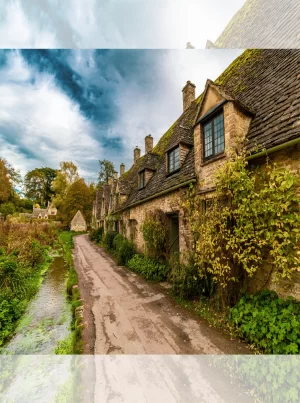 تابلو فرش ماشینی منظره پس از باران