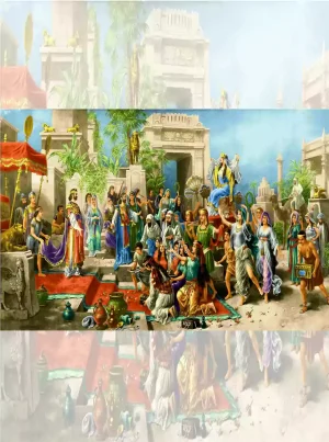 تابلو فرش ماشینی تاجگذاری حضرت سلیمان2