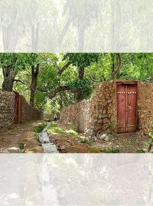 تابلو فرش ماشینی منظره کوچه گلی